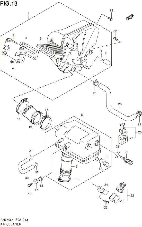 FILTRE A AIR POUR SUZUKI BURGMAN 650 2014 POUR BURGMAN 650 AN650Z L4 