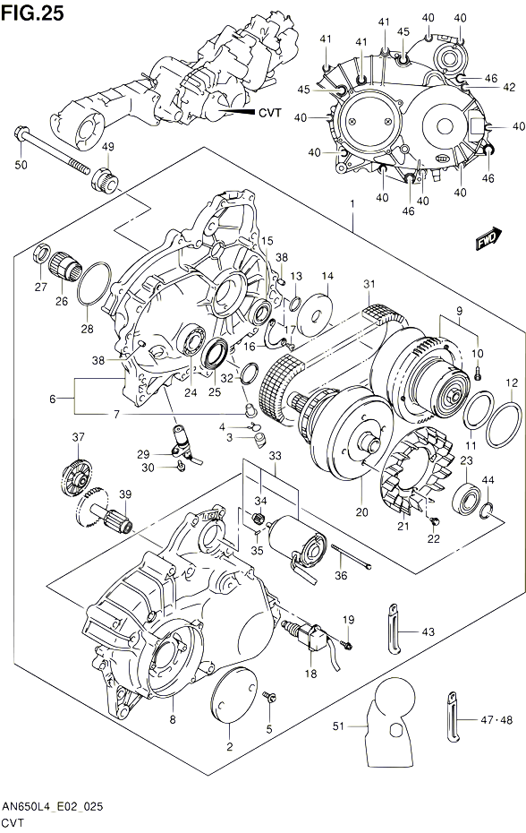 ENSEMBLE CARTER DE TRANSMISSION POUR SUZUKI BURGMAN 650 2014 POUR BURGMAN 650 AN650Z L4 