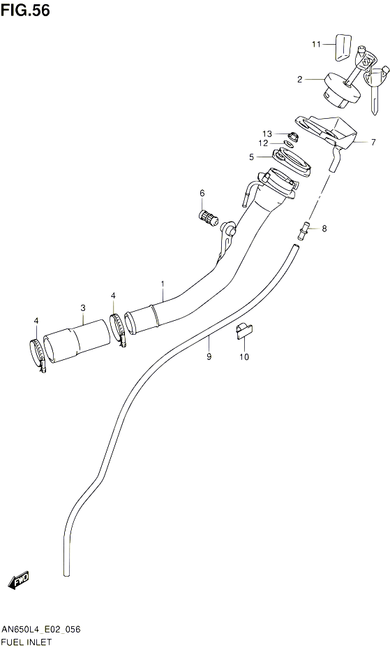 BOUCHON ET GOULOTTE DE RESERVOIR DESSENCE POUR SUZUKI BURGMAN 650 2014 POUR BURGMAN 650 AN650Z L4 