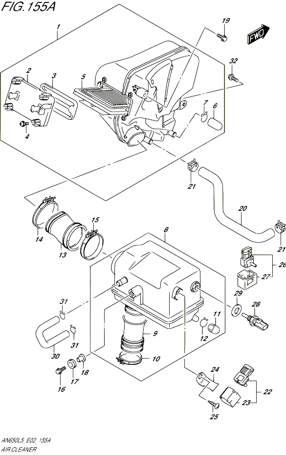 FILTRE A AIR POUR SUZUKI BURGMAN 650 2015 POUR BURGMAN 650 EXECUTIVE AN650Z L5 