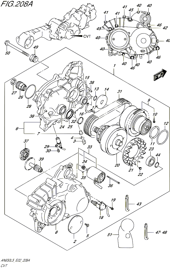 ENSEMBLE CARTER DE TRANSMISSION POUR SUZUKI BURGMAN 650 2015 POUR BURGMAN 650 EXECUTIVE AN650Z L5 