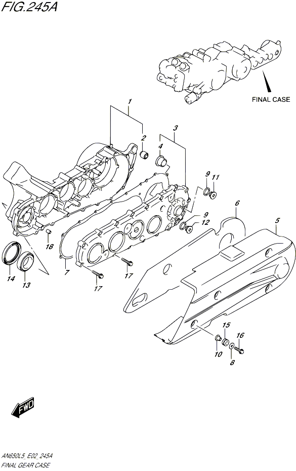 CARTER DE TRANSMISSION FINALE POUR SUZUKI BURGMAN 650 2015 POUR BURGMAN 650 EXECUTIVE AN650Z L5 