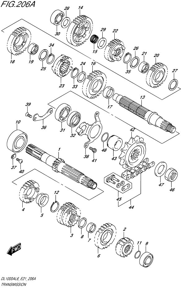 TRANSMISSION POUR V STROM 1000 ABSDL1000A L6 2016