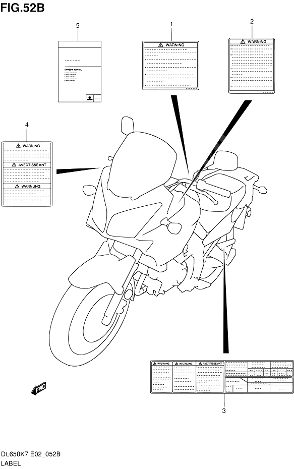 ETIQUETTE POUR SUZUKI V-STROM(DL650A L0 ) 2010