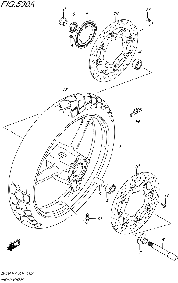 ROUE AVANT POUR SUZUKI V STROMDL650AUE L5  2015