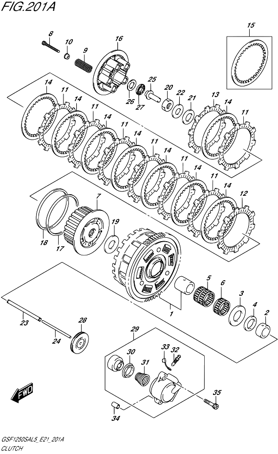 EMBRAYAGE POUR GSF 1250 BANDIT S ABSGSF1250SA L5 2015