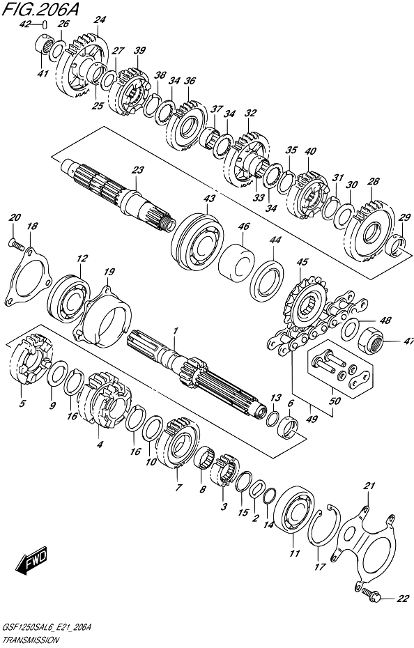 TRANSMISSION POUR SUZUKI BANDITGSF1250SA L6 2016