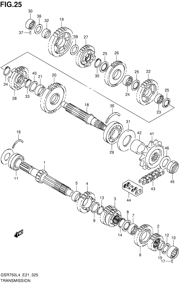 TRANSMISSION POUR SUZUKI GSRGSR750A L4 2015