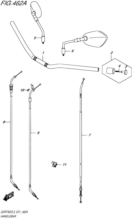 GUIDON POUR SUZUKI GSRGSR750ZA L5 2015