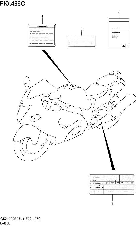 ETIQUETTE POUR HAYABUSA 1300 ABSGSX1300RAZUF L4  2015