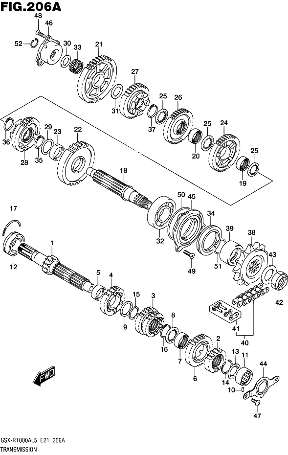 TRANSMISSION POUR GSX R 1000 ABSGSX R1000AUF L5  2015