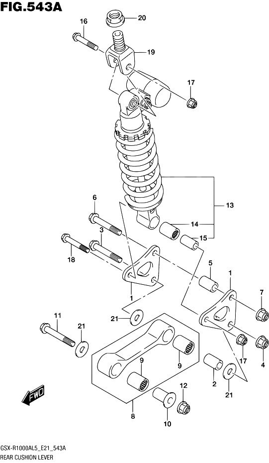 BIELLETTE DAMORTISSEUR POUR GSX R 1000 ABSGSX R1000AUF L5 2015