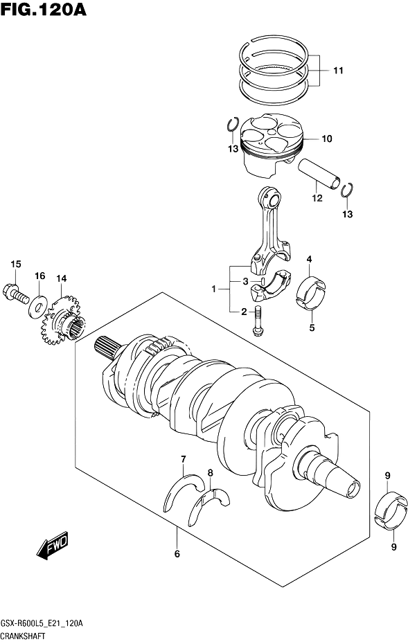 VILEBREQUIN POUR GSX R 600GSX R600UF L5 2015