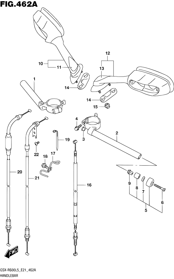 GUIDON POUR GSX R 600GSX R600UF L5 2015