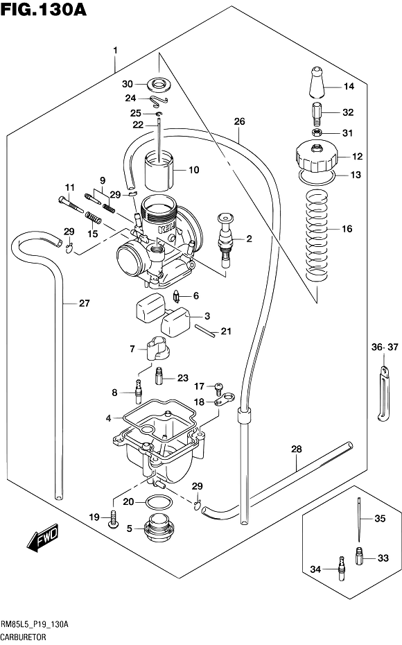 CARBURATEUR POUR SUZUKI RMRM85L L5 2015