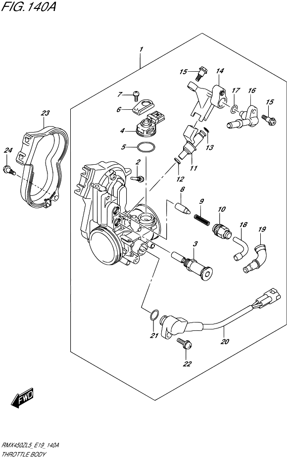 CORPS DE PAPILLON POUR SUZUKI RMXRMX450Z L5 2015