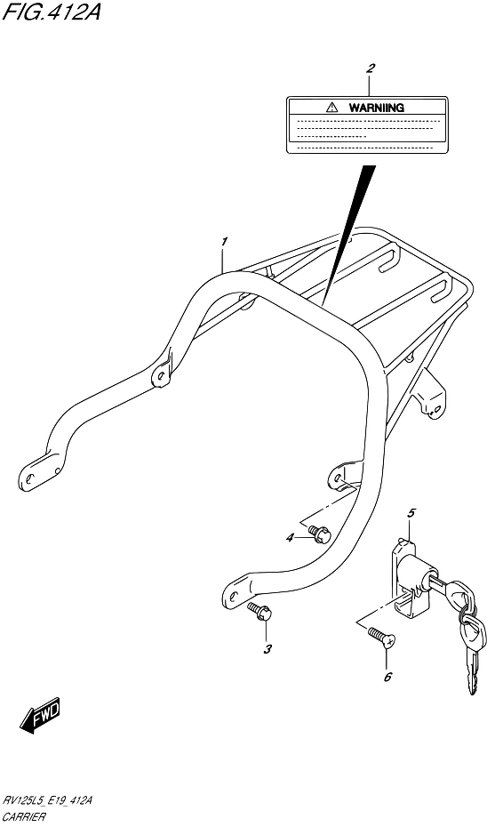 PORTE PAQUET POUR VAN VAN 125RV125 L5 2015