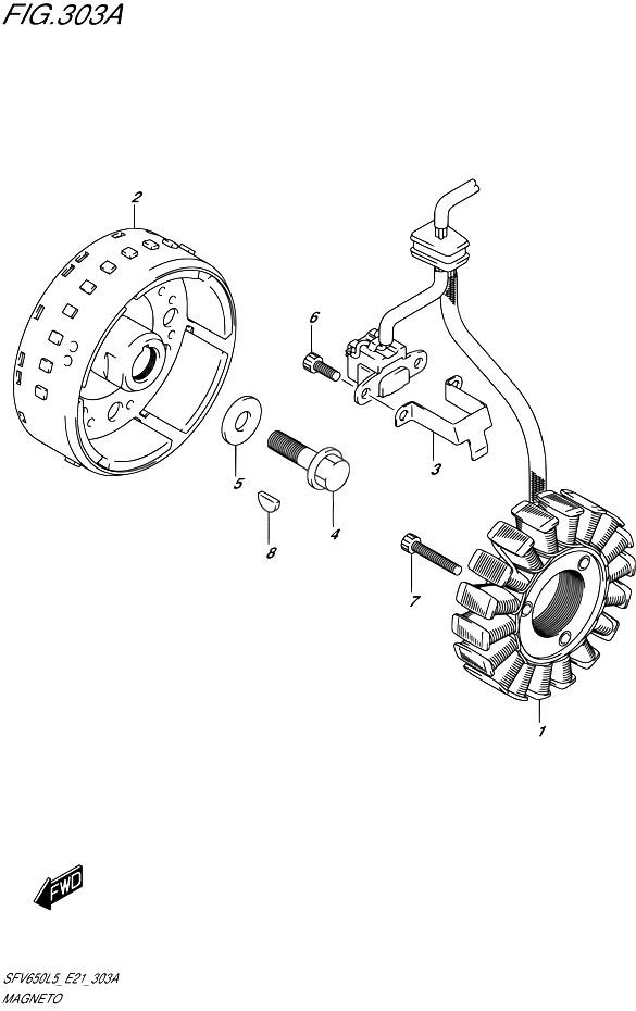 ALLUMAGE ROTOR STATOR POUR GLADIUS 650SFV650UA L5 2015