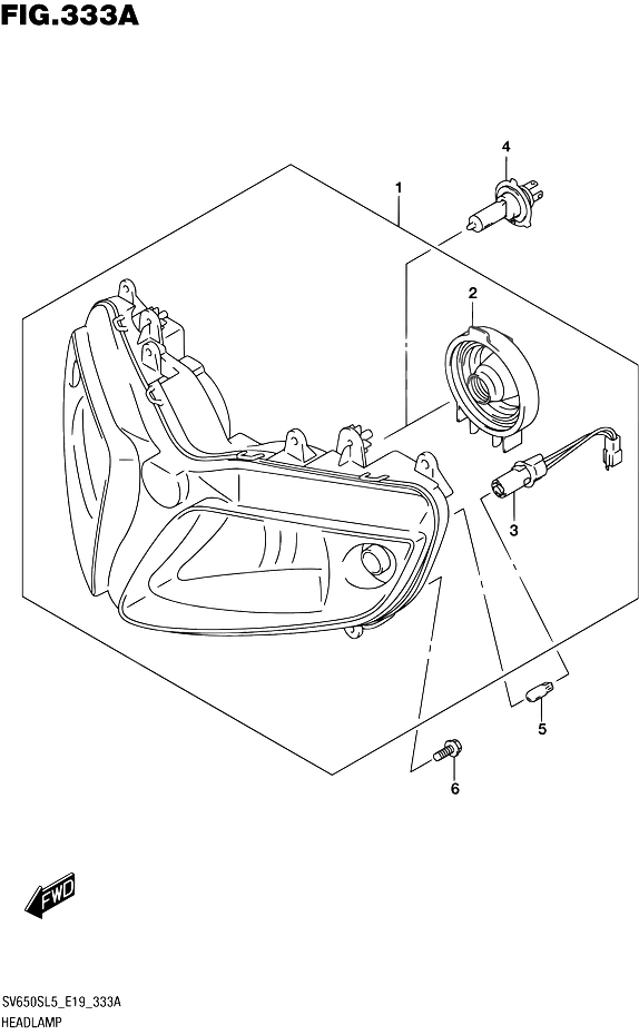 PHARE POUR SV 650 SSV650S L5 2015