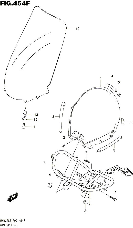 PARE BRISE UH125AL5 P19 POUR SUZUKI BURGMAN 125 2015 POUR BURGMAN 125 UH125A L5 