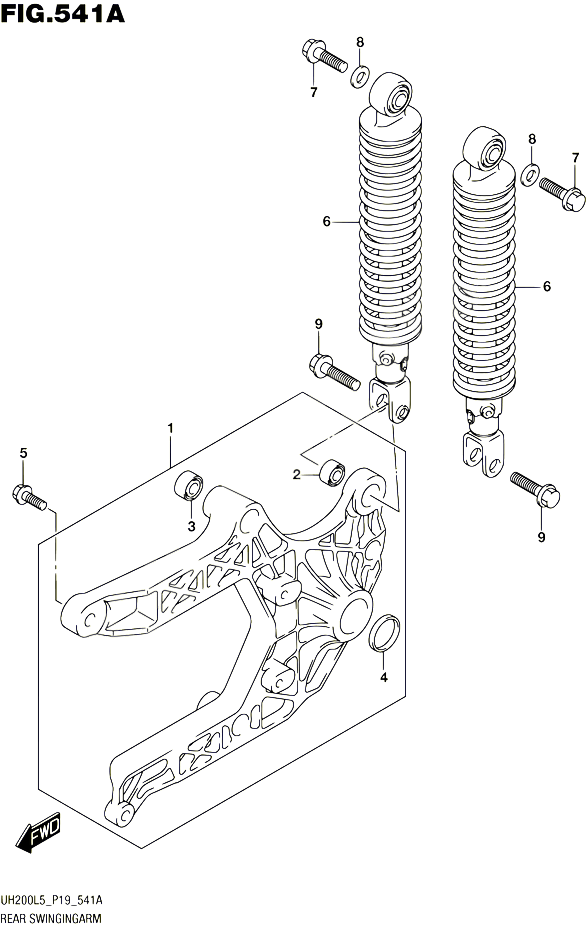 BRAS OSCILLANT ARRIERE POUR SUZUKI BURGMAN 200 2015 POUR SUZUKI BURGMANUH200A L5 