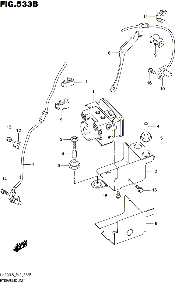 SYSTEME ABS UH200AL5 P19 POUR SUZUKI BURGMAN 200 2015 POUR SUZUKI BURGMANUH200A L5 