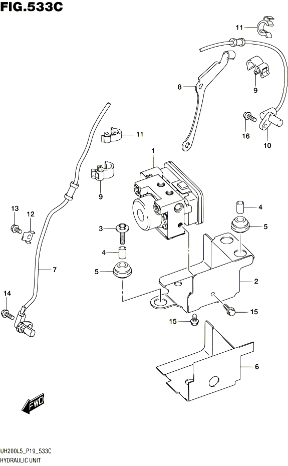 SYSTEME ABS UH200AL5 P34 POUR SUZUKI BURGMAN 200 2015 POUR SUZUKI BURGMANUH200A L5 