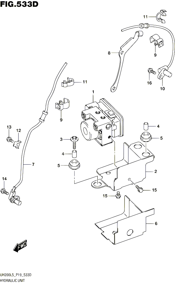 SYSTEME ABS UH200AL5 P53 POUR SUZUKI BURGMAN 200 2015 POUR SUZUKI BURGMANUH200A L5 
