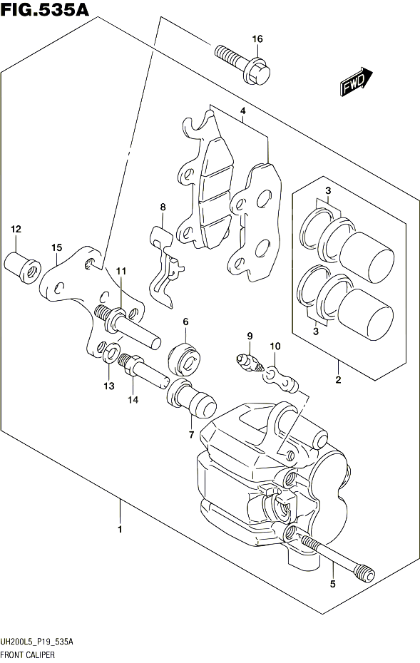 ETRIER DE FREIN AVANT POUR SUZUKI BURGMAN 200 2015 POUR SUZUKI BURGMANUH200A L5 