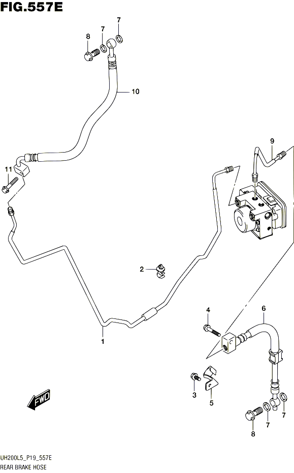 DURITE DE FREIN ARRIERE UH200AL5 P04 POUR SUZUKI BURGMAN 200 2015 POUR SUZUKI BURGMANUH200A L5 