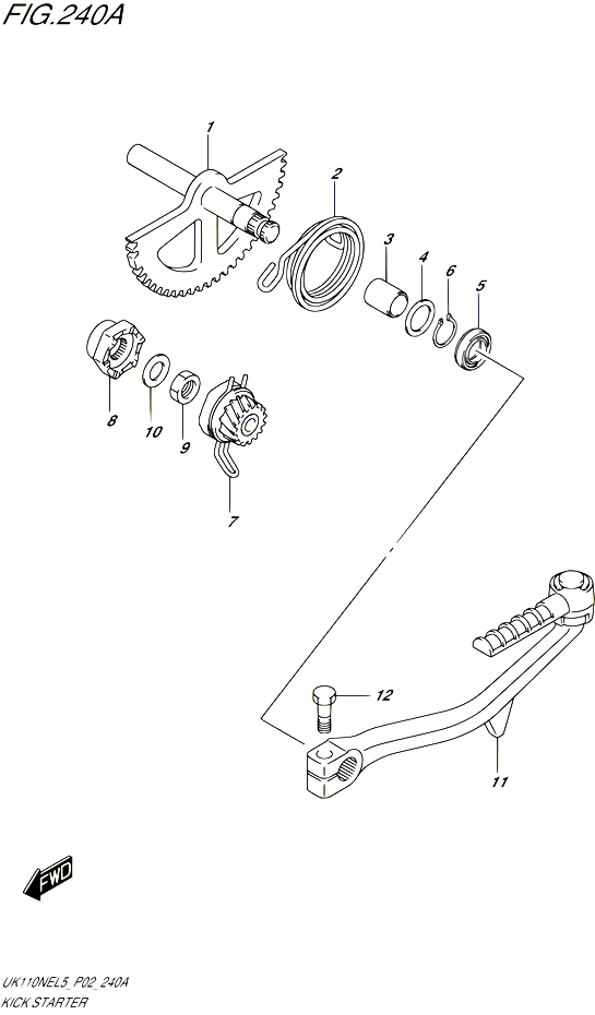 KICK POUR SUZUKI ADDRESS 110 2015 POUR ADDRESS 110 UK110NE L5 