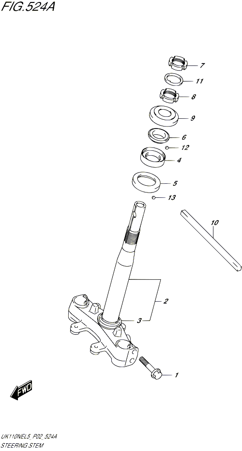 COLONNE DE DIRECTION POUR SUZUKI ADDRESS 110 2015 POUR ADDRESS 110 UK110NE L5 