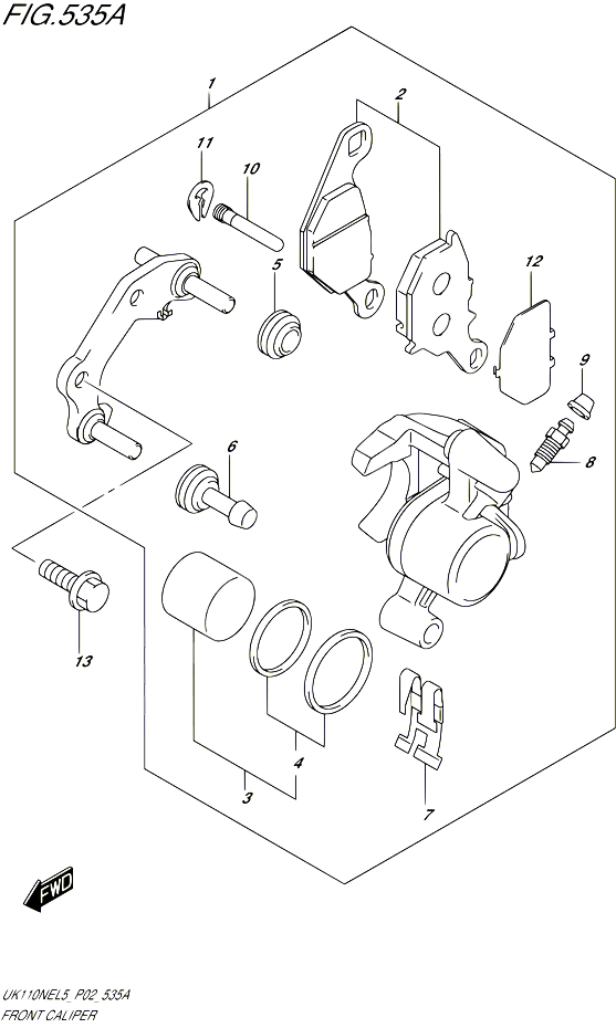 ETRIER DE FREIN AVANT POUR SUZUKI ADDRESS 110 2015 POUR ADDRESS 110 UK110NE L5 
