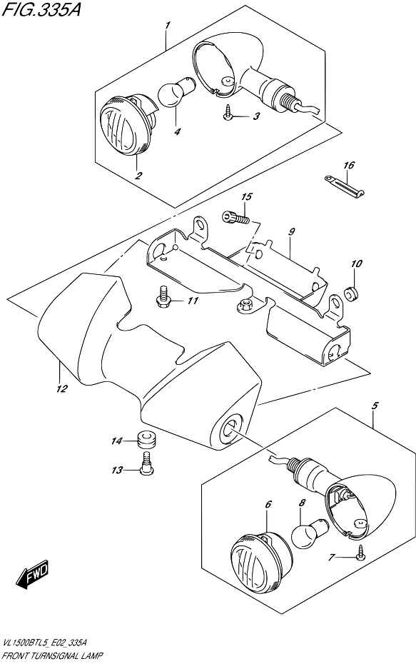 CLIGNOTANTS AVANT POUR INTRUDER 1500 TOURERVL1500BT L5 2015