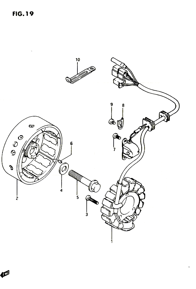 ALLUMAGE ROTOR STATOR POUR SUZUKI QUADRUNNER 250 1985 POUR SUZUKI QUADRUNNERLT250EF H 