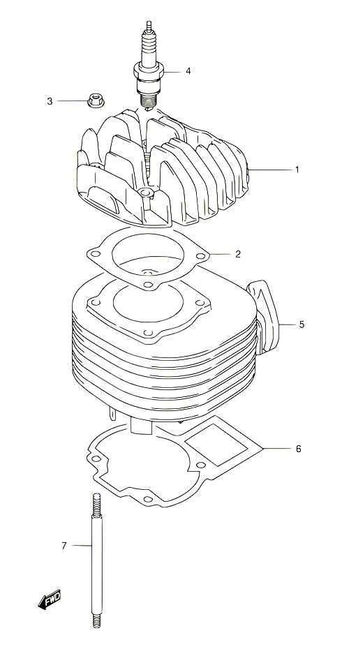 CYLINDRE POUR SUZUKI QUADSPORT 80 2002 POUR SUZUKI QUADSPORTLT80 K6 