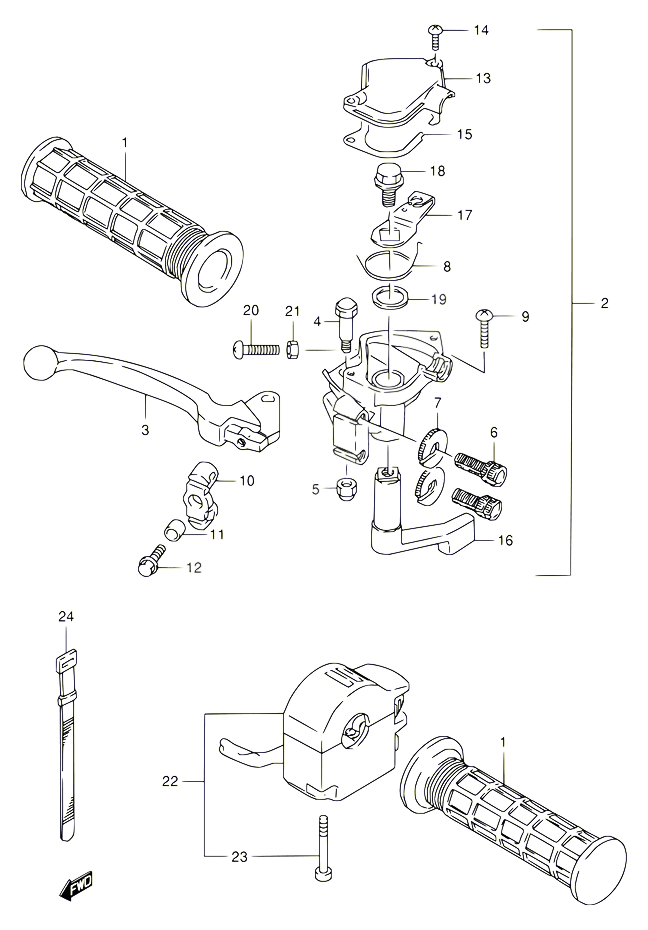 LEVIER DE FREIN AVANT POUR SUZUKI QUADSPORT 80 2002 POUR SUZUKI QUADSPORTLT80 K6 
