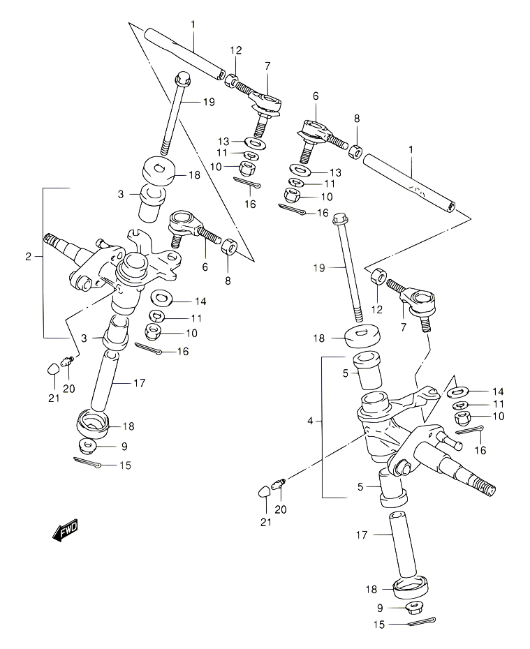 BIELLETTE DE DIRECTION MOYEU POUR SUZUKI QUADSPORT 80 2002 POUR SUZUKI QUADSPORTLT80 K6 