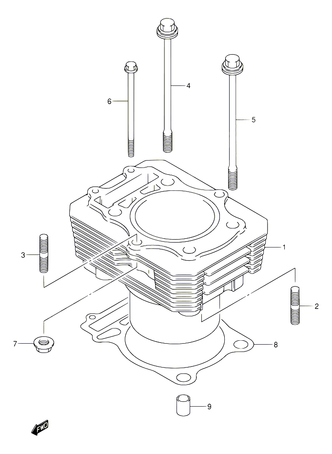 CYLINDRE POUR SUZUKI EIGER 400 2009 POUR EIGER 400 2WD LT A400F K7 