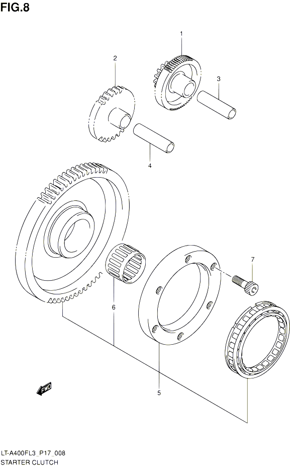 ROUE LIBRE DE DEMARREUR POUR SUZUKI KINGQUAD 400 2013 POUR SUZUKI KINGQUADLT A400F L3 LT A400FZ L3 