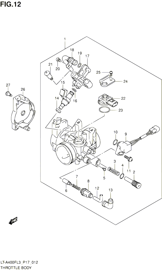 CORPS DE PAPILLON POUR SUZUKI KINGQUAD 400 2013 POUR SUZUKI KINGQUADLT A400F L3  LT A400FZ L3 