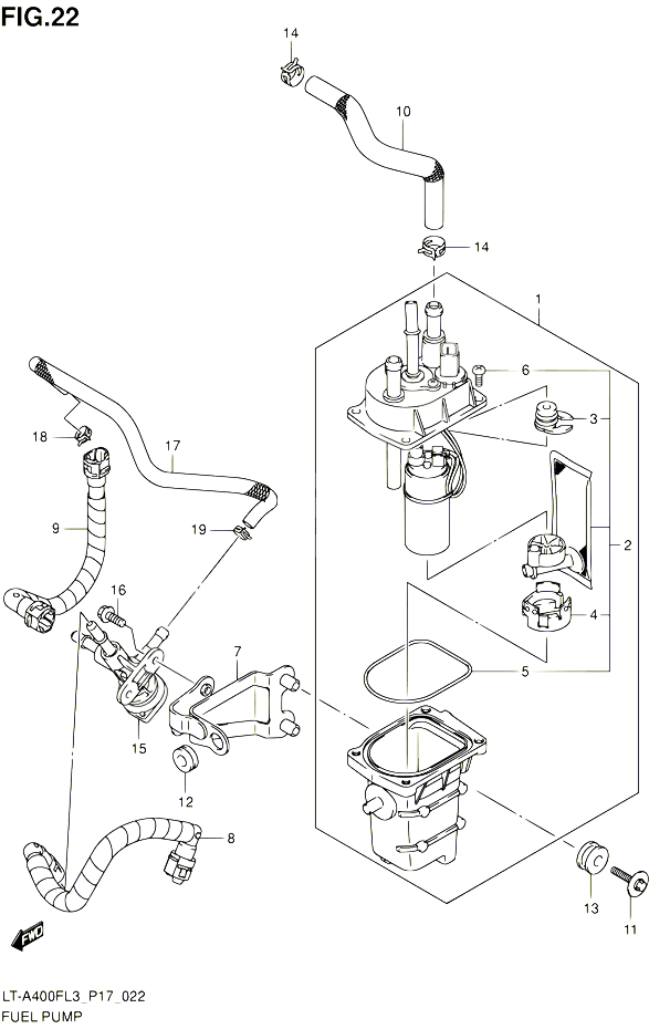 POMPE A ESSENCE POUR SUZUKI KINGQUAD 400 2013 POUR KINGQUAD 400 LT A400F L3  LT A400FZ L3 