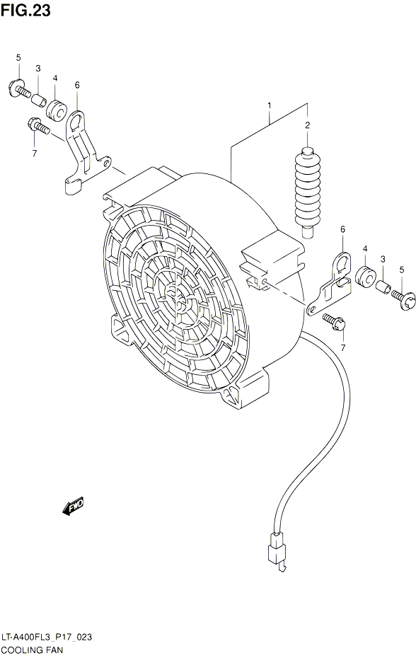 VENTILATEUR DE REFROIDISSEMENT POUR SUZUKI KINGQUAD 400 2013 POUR KINGQUAD 400 LT A400F L3  LT A400FZ L3 