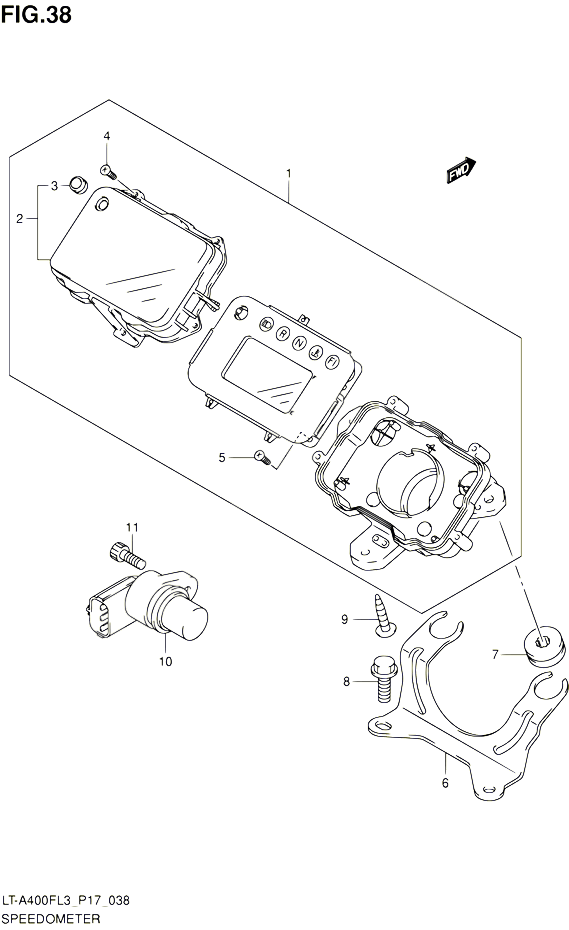 COMPTEUR LT A400FL3 P17 POUR SUZUKI KINGQUAD 400 2013 POUR SUZUKI KINGQUADLT A400F L3 LT A400FZ L3 