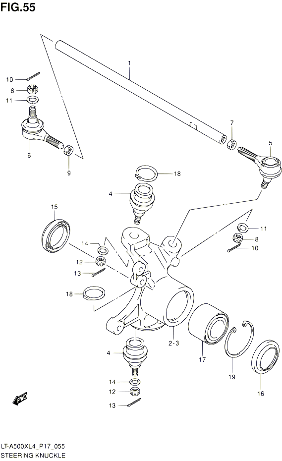BIELLETTE DE DIRECTION MOYEU POUR SUZUKI KINGQUAD 500 2014 POUR SUZUKI KINGQUADLT A500X L4 LT A500XZ L4 