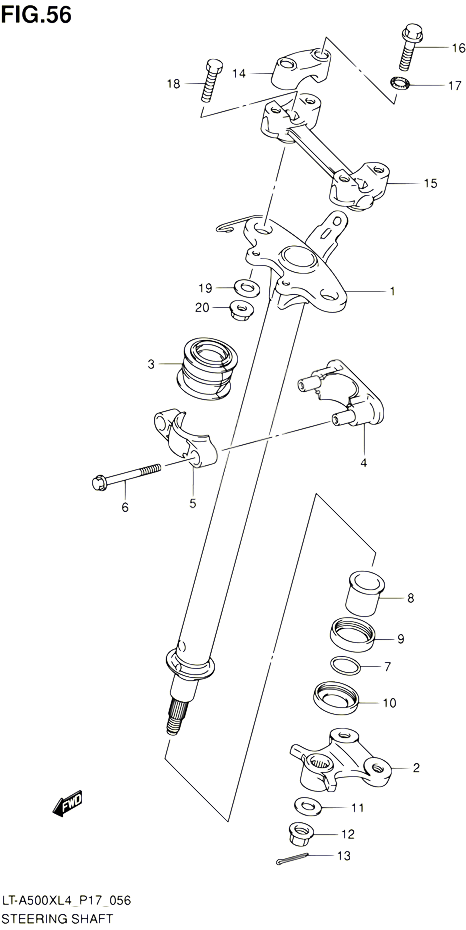 COLONNE DE DIRECTION POUR SUZUKI KINGQUAD 500 2014 POUR SUZUKI KINGQUADLT A500X L4 LT A500XZ L4 