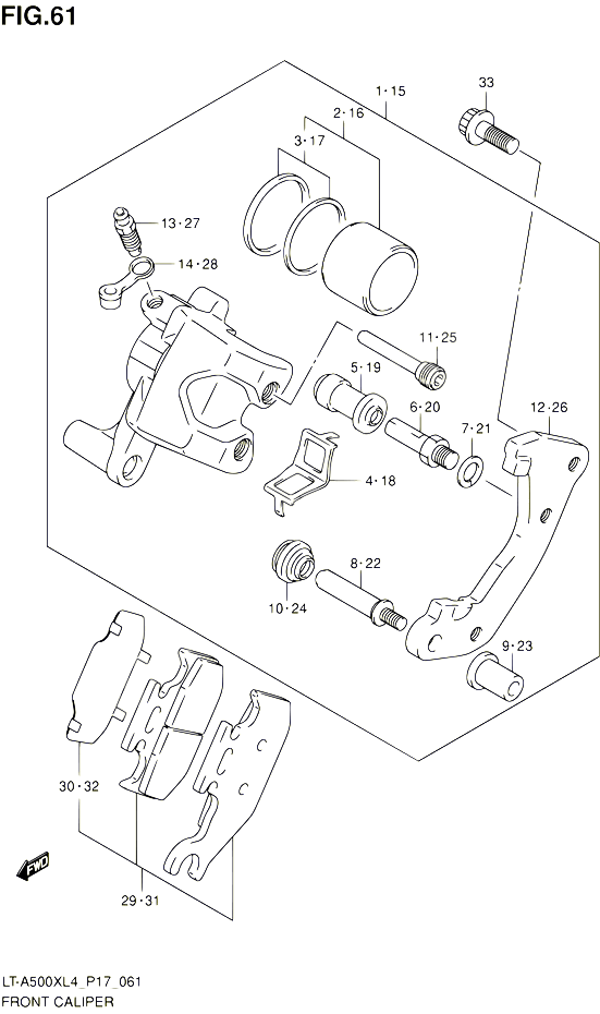 ETRIER DE FREIN AVANT POUR SUZUKI KINGQUAD 500 2014 POUR SUZUKI KINGQUADLT A500X L4 LT A500XZ L4 