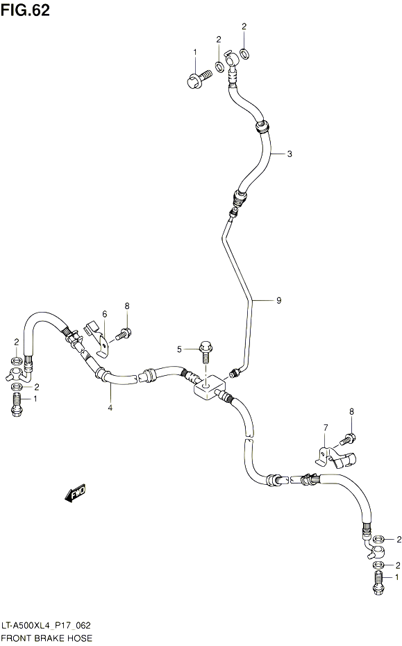 DURITE DE FREIN AVANT POUR SUZUKI KINGQUAD 500 2014 POUR SUZUKI KINGQUADLT A500X L4 LT A500XZ L4 