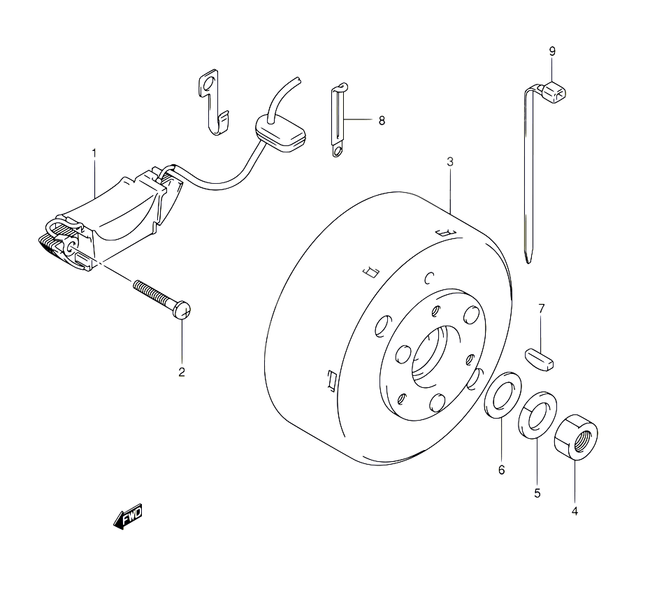ALLUMAGE ROTOR STATOR POUR SUZUKI MINIQUAD SPORT 50 2005 POUR SUZUKI MINIQUAD SPORTLT A50 K5 