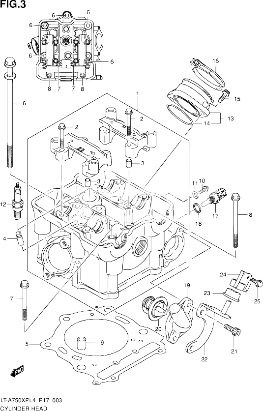 CULASSE POUR SUZUKI KINGQUAD 750 2014 POUR SUZUKI KINGQUADLT A750XP L4 LT A750XPZ L4 
